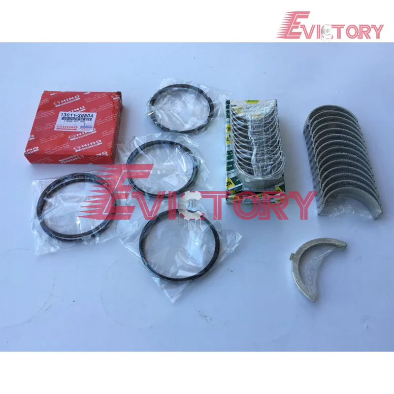 

For HINO N04CT N04C-T N04C rebuild overhaul kit piston ring cylinder head gasket main conrod bearing