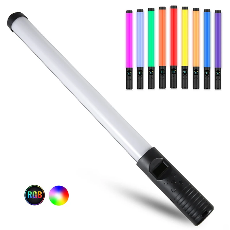 

RGB Handheld Tube Neon Fill Light Usb Rechargeable Portable Dimmable Camera Video LED Fluorescent Lighting With Remote Control