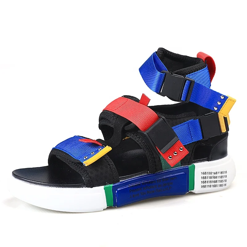 

High-top Men's Beach Shoes Sports And Leisure Sandals Trendy Fashion Stitching Sandals