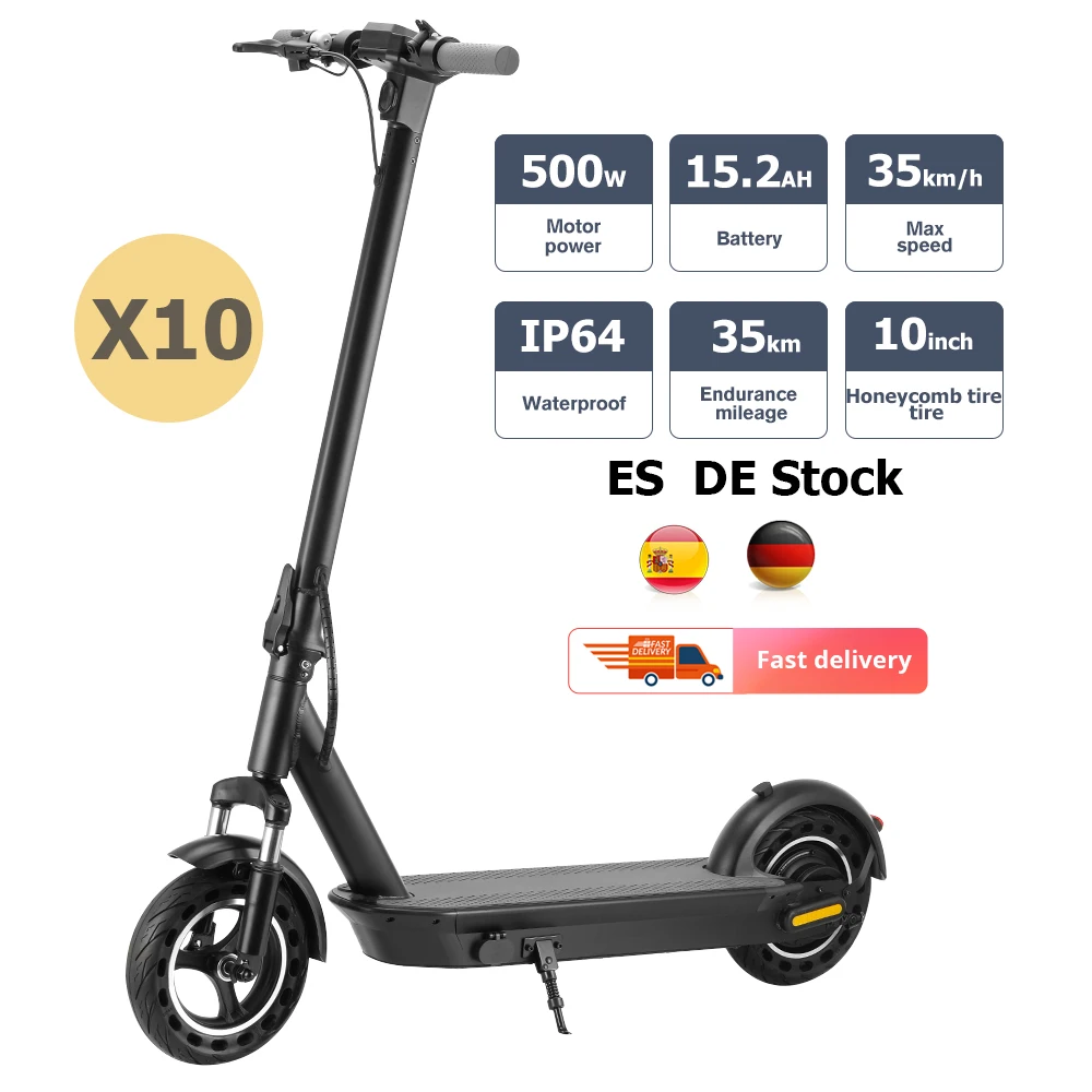 

Eu warehouse New model X10 15.2 ah 10 inch adult electric scooters 500 W Brushless motor fashion scooters