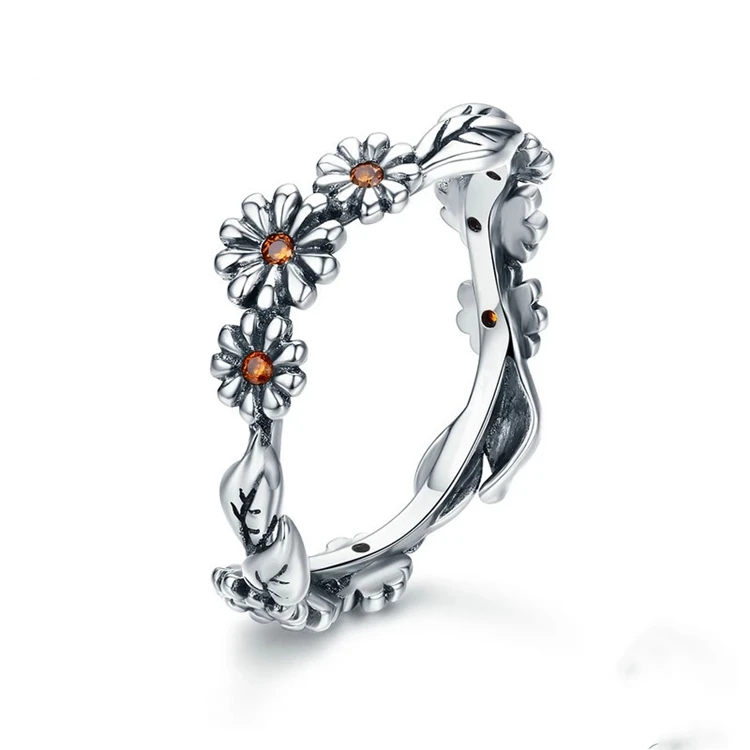 

Multi Layer Ring Geometry Women Ring Beautiful Finger Metal Accessories Twisted Daisy Flowers Popular Jewelry Accessories