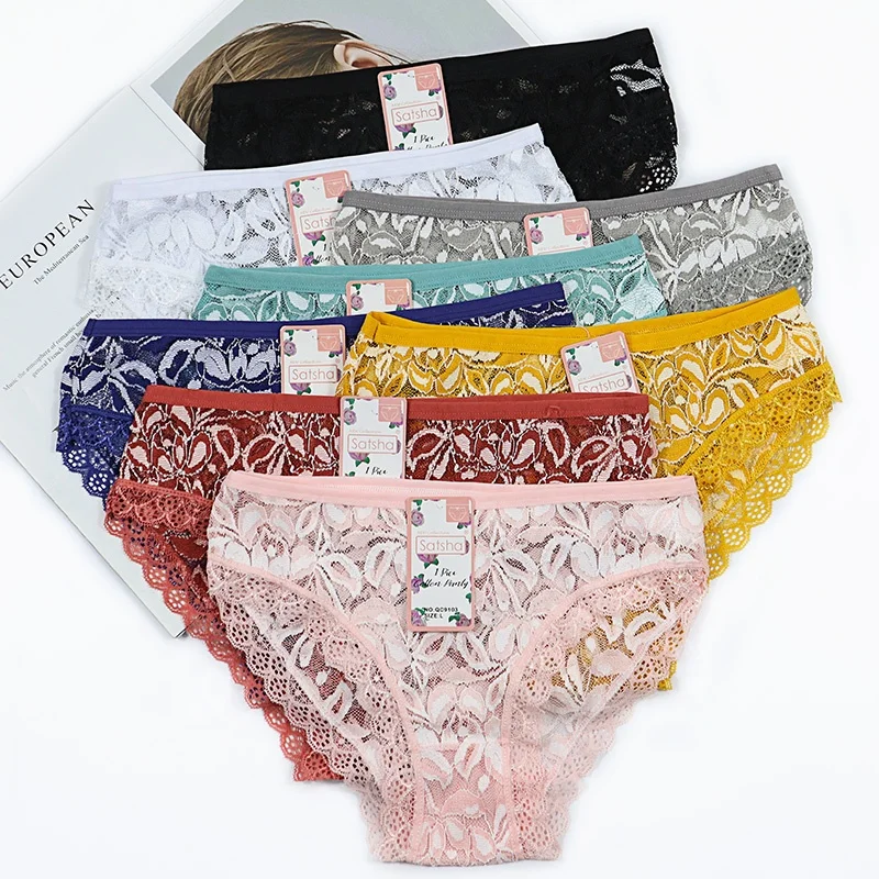 

Factory outlet custom brand ladies cotton panties short girl lace underwear, Mix colors
