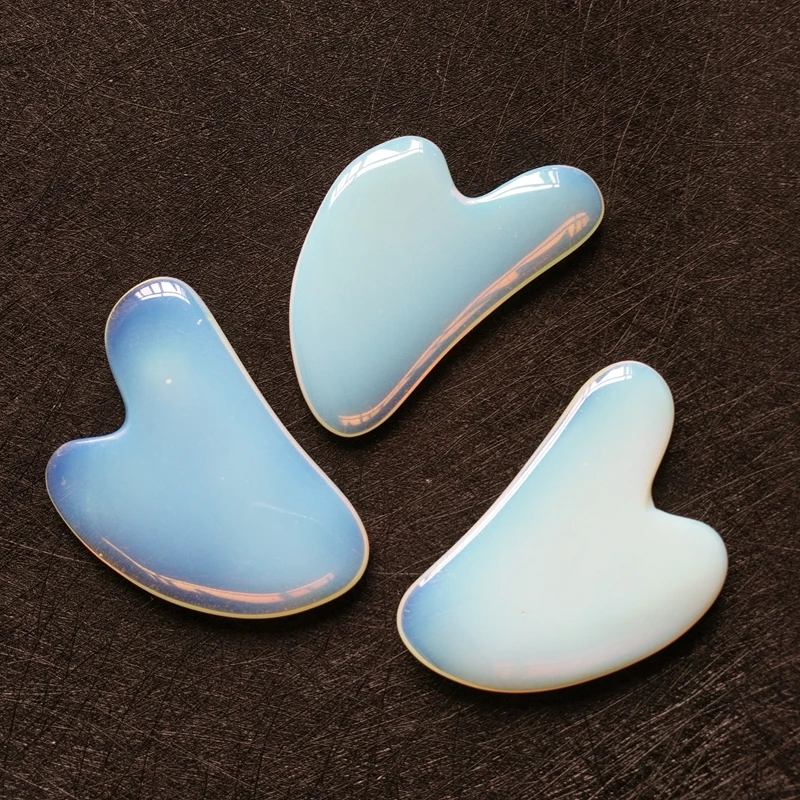 

Personalized Natural Opalite Realistic Custom Gua Sha Tool Heart