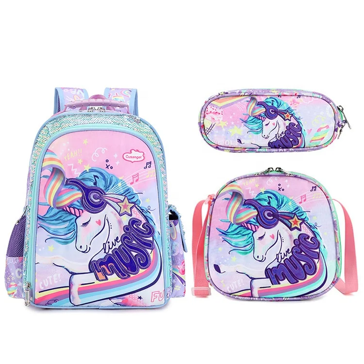 

2023 Kid school bag backpack set unicorn dinosaur backpacks children schoolbags kids boy school bag sequins oxford backpacks bag