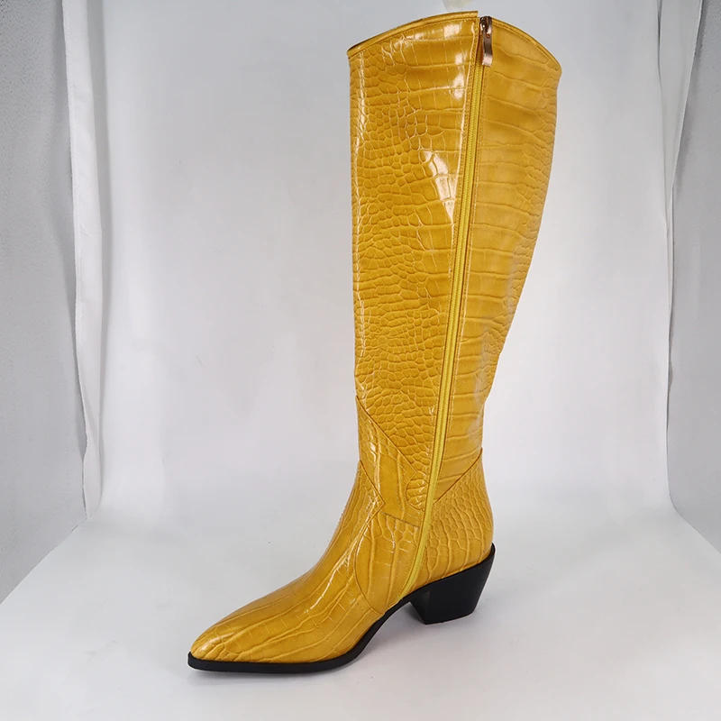 yellow long boots