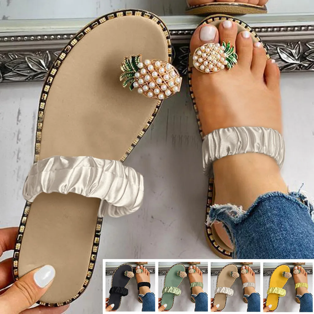 

Indoor Slippers For Women Girls Flat Bohemian Style Casual Sandals Slippers Beach Shoes Chanclas Mujer Escarpin Femme