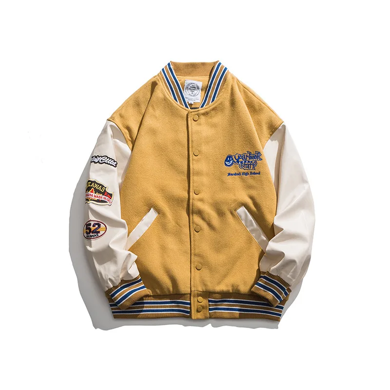 

New Design Men'S Custom Baseball Uniform Men Starter Jackets And Coats 2021varsity jacket with leather sleeves