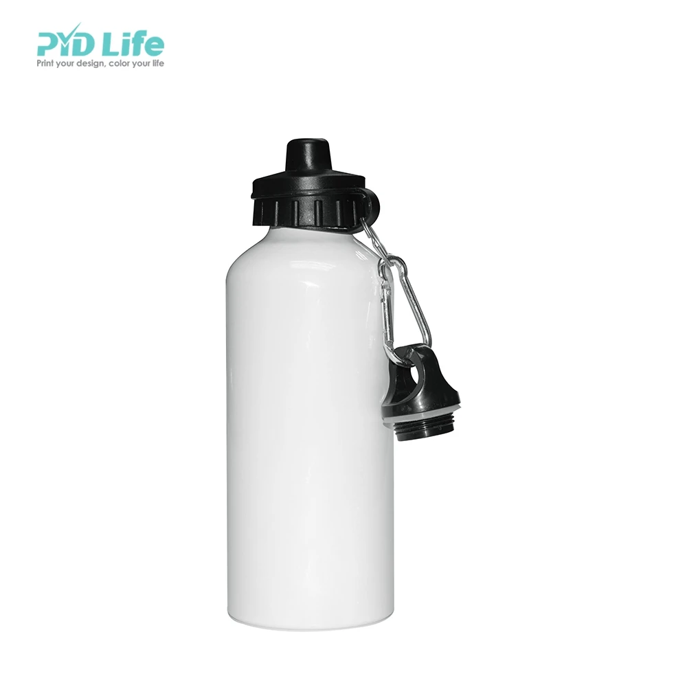 

PYD Life Wholesale 600 ML Sublimation White Aluminium Travel Water Bottle with Two Tops