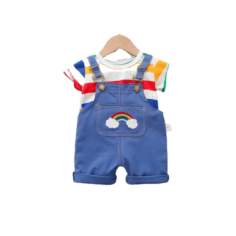

Many designs infants shirts and overalls toddlers summer clothing sets baby boy's and girls' tops and pants, As picture