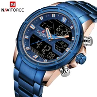 

NAVIFORCE 9138 S Men Full Stainless Steel Sport Watches Digital-Quartz Led Men Watch Waterproof Wrist Watch Relojes Hombre OEM