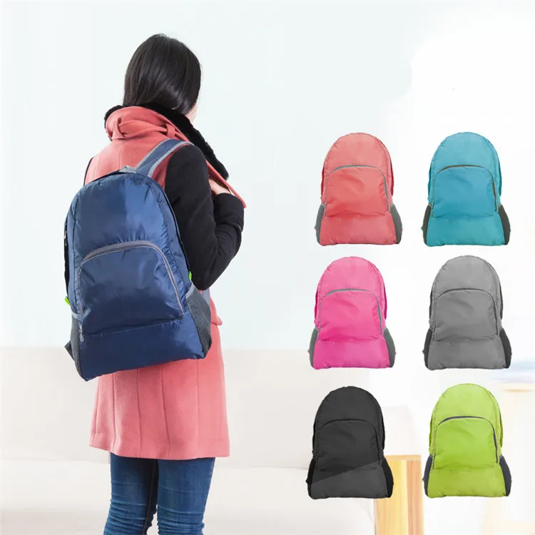 

Wholesale waterproof cheaper small quantities can custom logo lightweight nylon daypack foldable shopping backpack bag, 2-5 colors available,accept oem