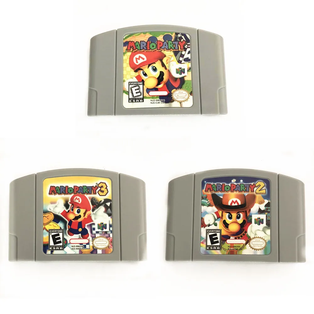 

N64 US Version Video Game Card Retro Mario Party 2 3 For N64 Game Console, Grey