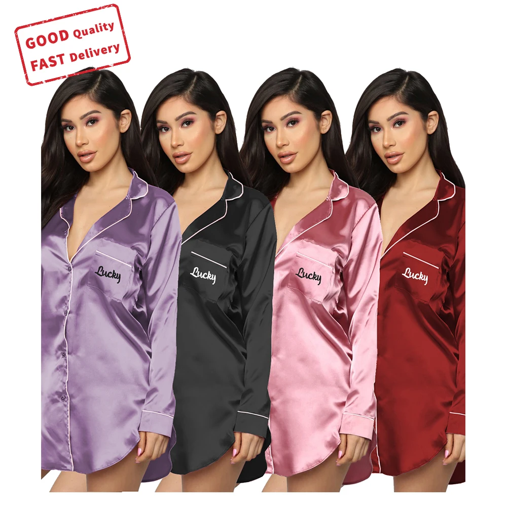 

GQ0780 spring 2021 Lounge Wear satin Pajamas Night Wear womens pajamas plus size women's sleepwear, Picture