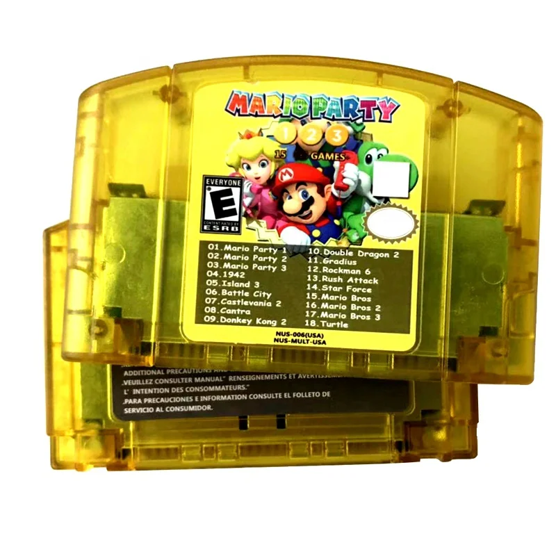 

In Stock USA NTSC Version English Language Retro Video Game Card 18 in 1 N64 Super Mario Party 1 2 3