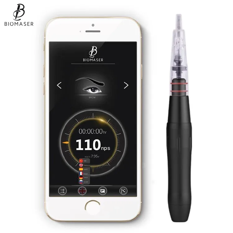 

Free Shipping Biomaser APP Eyebrow Permanent Makeup Smart Digital Tattoo PMU Machine with Ink Backflow Membrane Needles