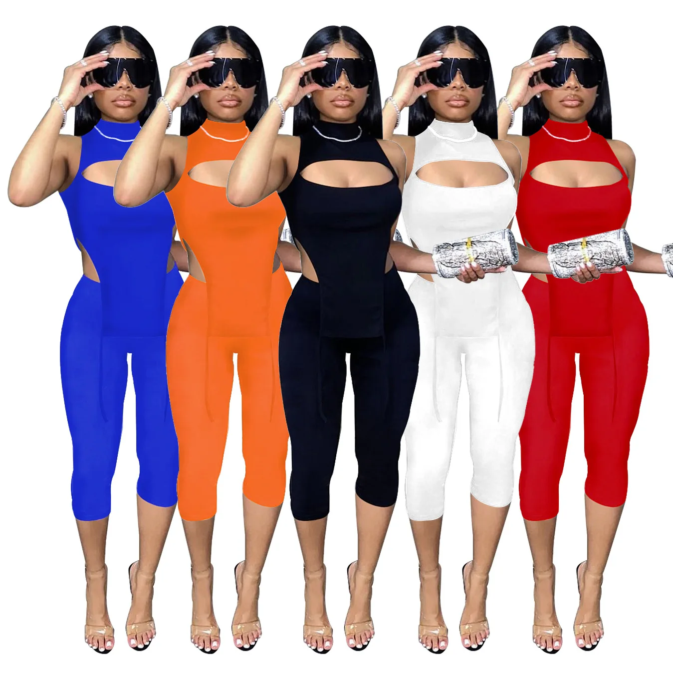 

2021 New Arrivals Trending Products Designer Clothes Famous Brands Bandage Vest Bra 2 Piece women short sets, Pls see the color column