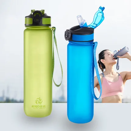 

24 oz 32 oz Plastic Sports Bottle Leak Proof Motivational Water Bottle with Time Maker, Straw and Strap, Customized color