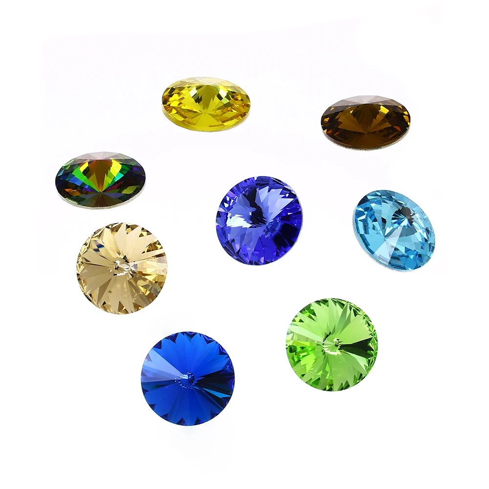 

Dongzhou Round rivoli ab crystal rhinestone point back glass loose gemstone for jewelry making