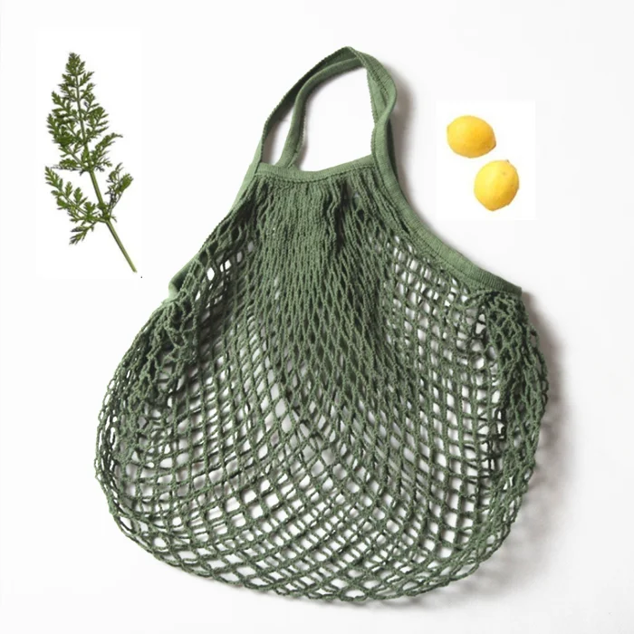 Reusable String Grocery Bag Mesh Net White Fruit Vegetable Produce Shopping Tote 