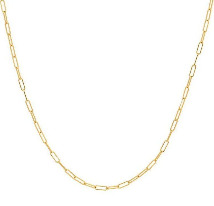 

Factory Fashion Jewellery Chain Custom 18K Gold Plated Thin Necklace Jewelry, Picture shows