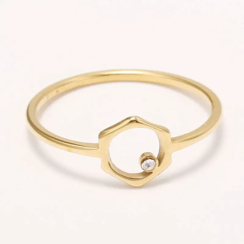 

New Design Fashion Stainless Steel Ring Custom Engagement Gold Plated Ring