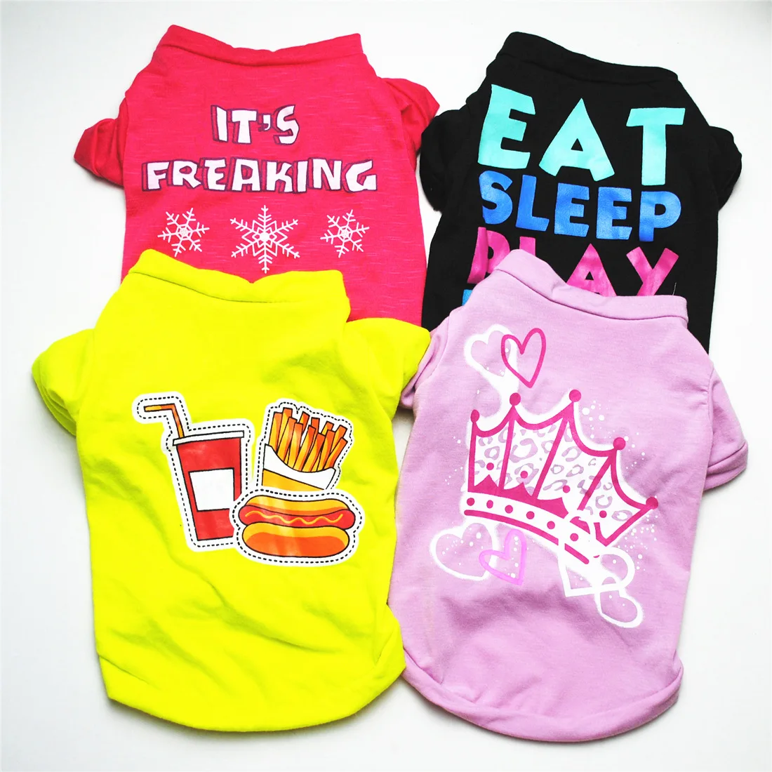 

Pet dog cat cloth Cotton T-shirt breathable comfortable brighten clothing