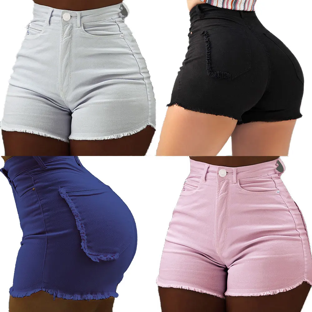 

91010-SW6 casual 4 colors hot shorts girls jeans sehe fashion 2019