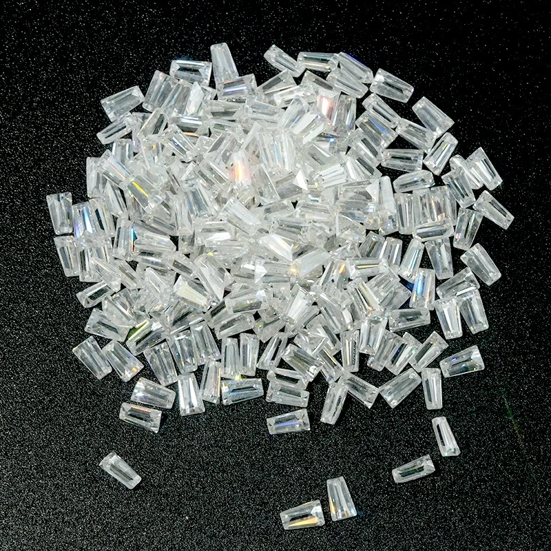 SICGEM Baguette Cut Loose White Moissanite Gemstones 4mm 5mm 6mm for Jewelry Making