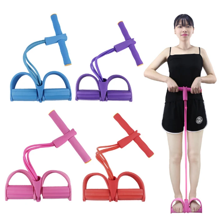 

Amazon hot portable high elastic man woman yoga new product sit - down pedal puller exerciser for home, 4colors