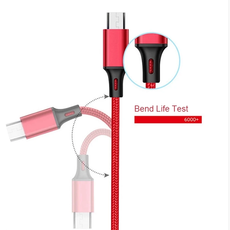 
Mobile phone nylon multi-function charger 3 in 1 USB charging cable 