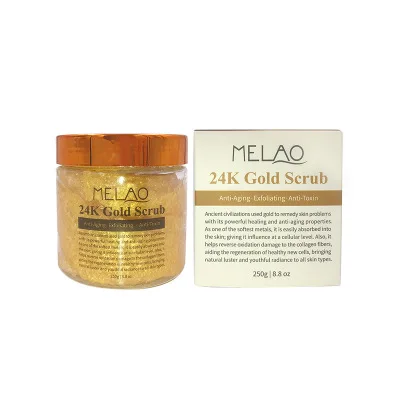 

Private Label Natural Organic 250G Scrub Exfoliating Whitening Body And Face 24K Gold Body Scrub