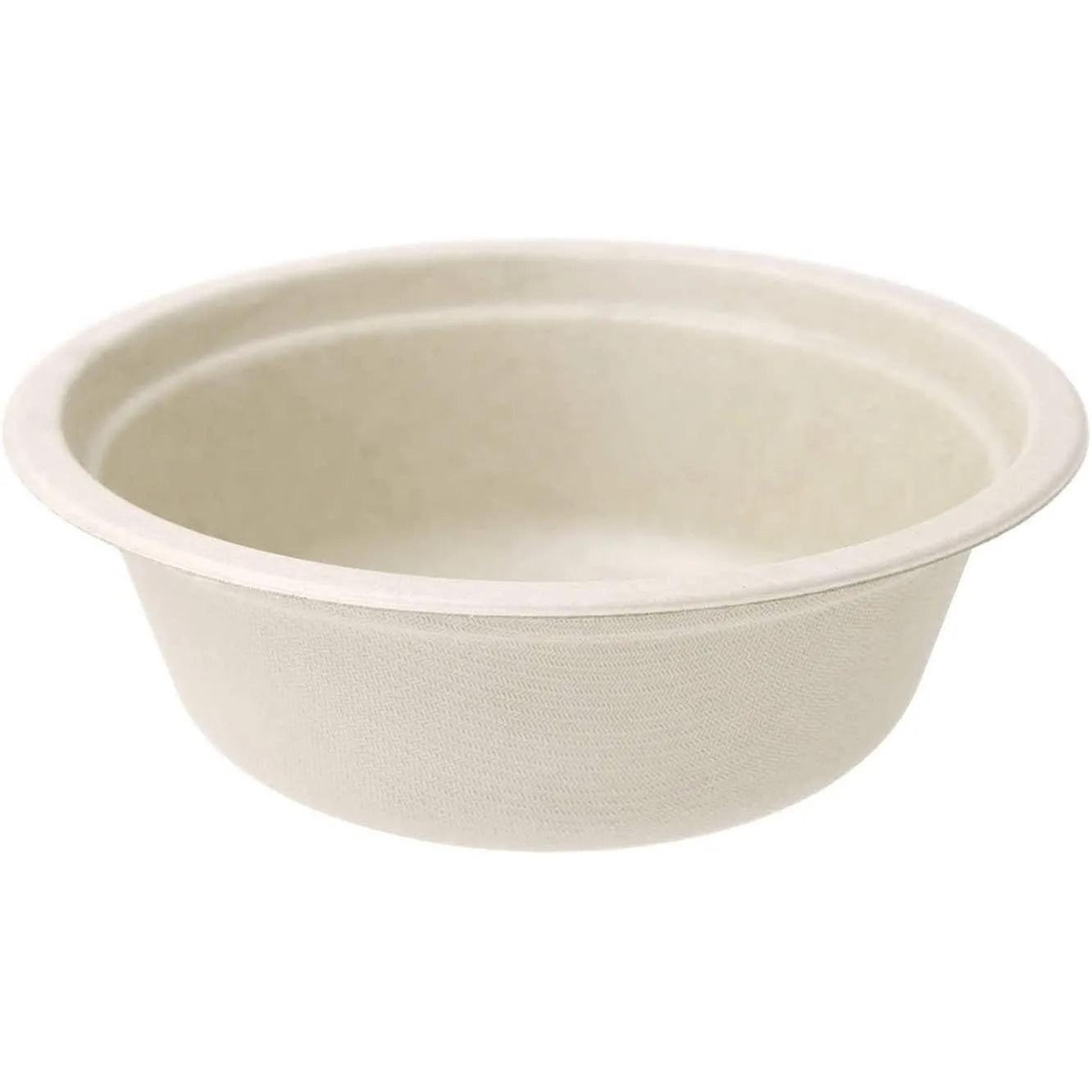 

Paper Bowl Biodegradable Disposable Eco-friendly Sugarcane Dinnerware Bagasse Paper Pulp 12OZ White Takeaway Paper Salad Bowl