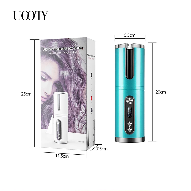 
Uooty Ceramic Curling Iron Wand Roller Wave Machine Hair Styler Magic Automatic Hair Curler with LCD Digital Display 