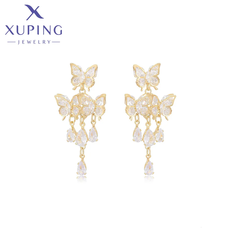 

earring-1338 XUPING Jewelry 14k gold Simple fashion elegant butterfly stud earrings for women Environmental Copper