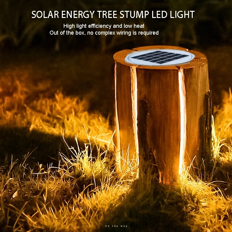 tree stump solar lights