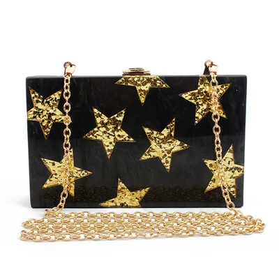 

Acrylic Bag, Multi Crossbody Purse Marble Shiny Star Evening Box Acrylic Bags/, Accept customized