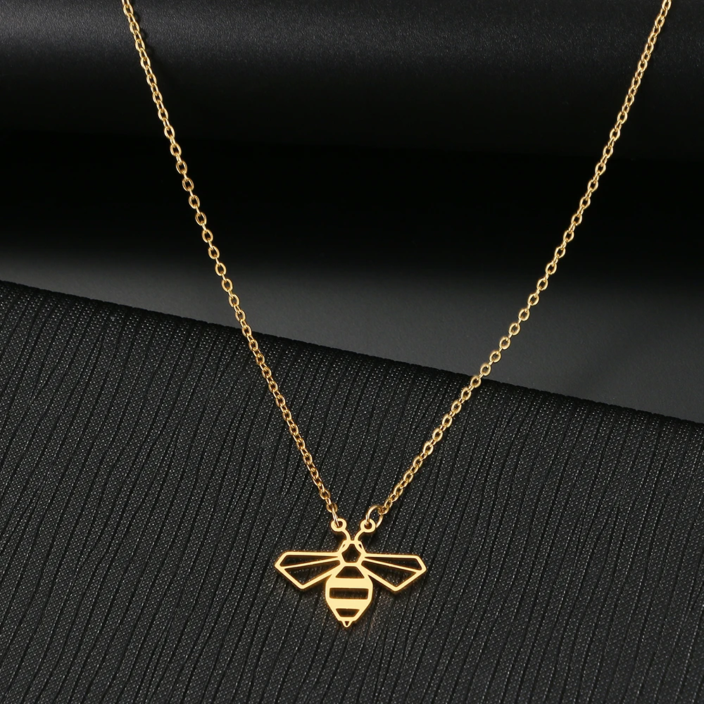 

Stainless Steel Necklaces Cute Little Insect Pendant Choker Chain Fashion Necklace For Women Jewelry Party Gifts One Piece