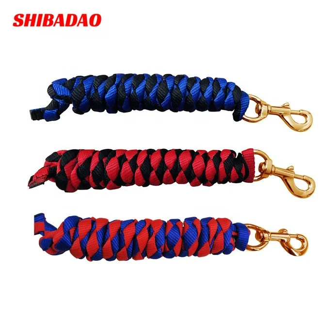 

High quality Equestrian Webbing Horse Leash, Weaving Horse reins,Horse Lead Rope, Blue back,black red,blue red