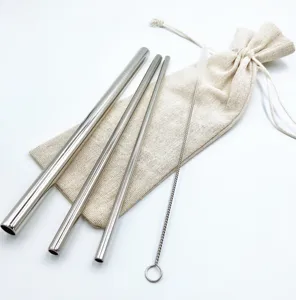 Image of Wholesale 4 Pack Full Range Use Stainless Steel Drinking Straw