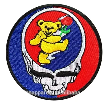

3 sized Cheap Custom Iron on Patch Grateful Dead Embroidery Patches