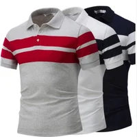 

2020 Wholesale Sublimation Striped Polo Shirt With Rib Collar On The Neck