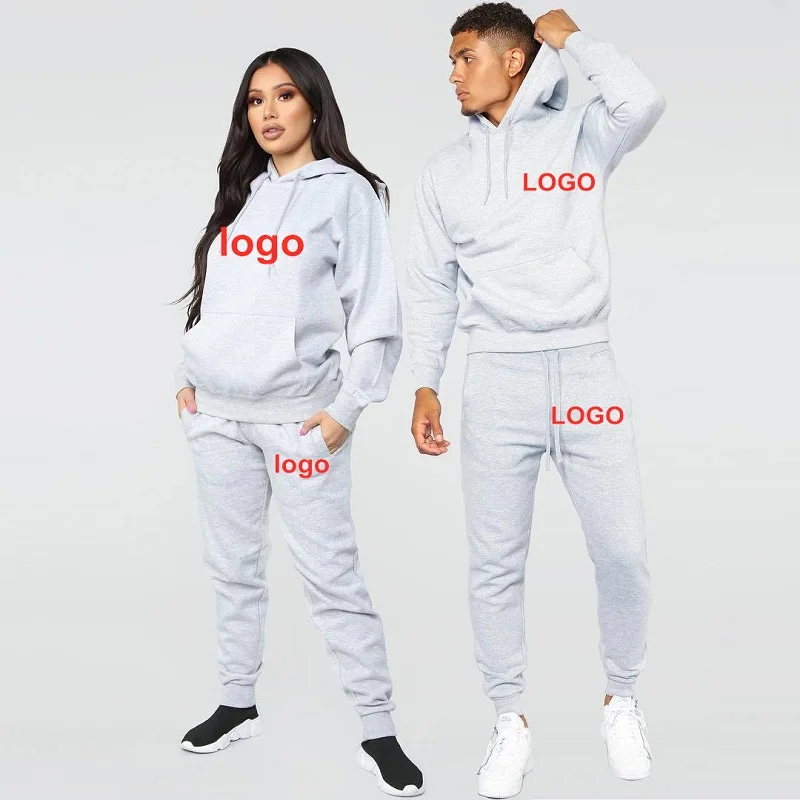 

2021 Unisex Private Label Plain Winter Cotton Blank 2 Piece Man Slim Fit Fleece Jogging Set Custom Logo Mens Women Men Tracksuit