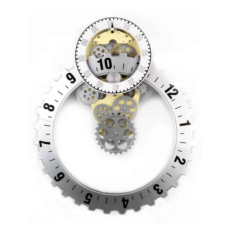 
2020 Wholesale Factory Price Wall Clock Gear design Hanging Round Shape Wall Clock 