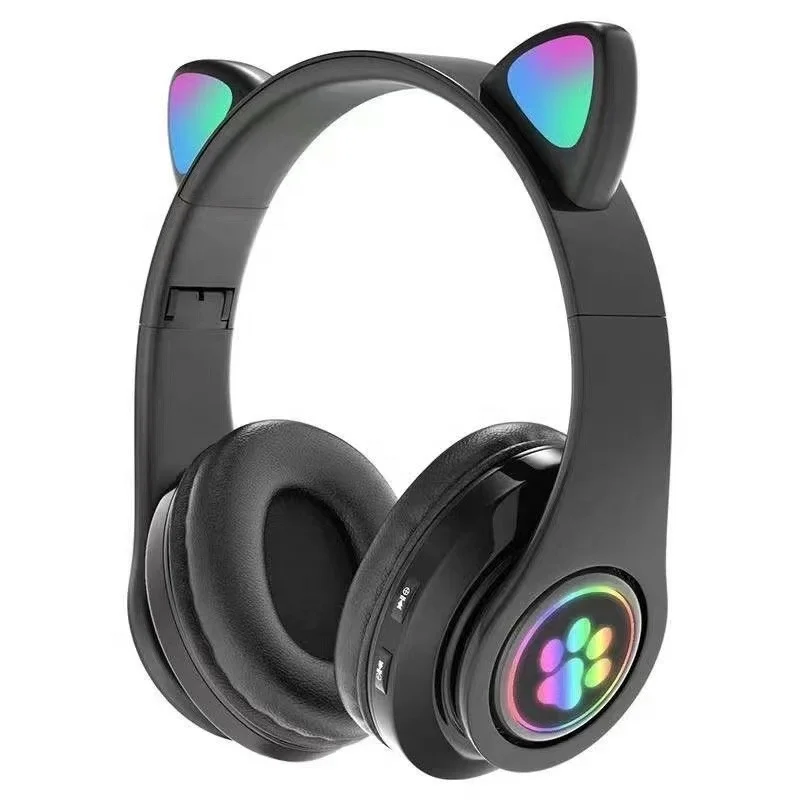 

B39 Cat Headphones Wireless BT 5.0 Headset Adjustable Stereo Sound Headphones Lovely Cat Ears Wireless BT Headphones