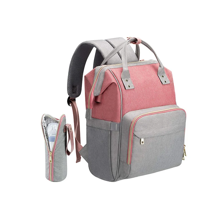 

Custom Luxury Diaper Bags Pink and Gray Shade Diaper Bag Mommy Packing Bag, Accept customized