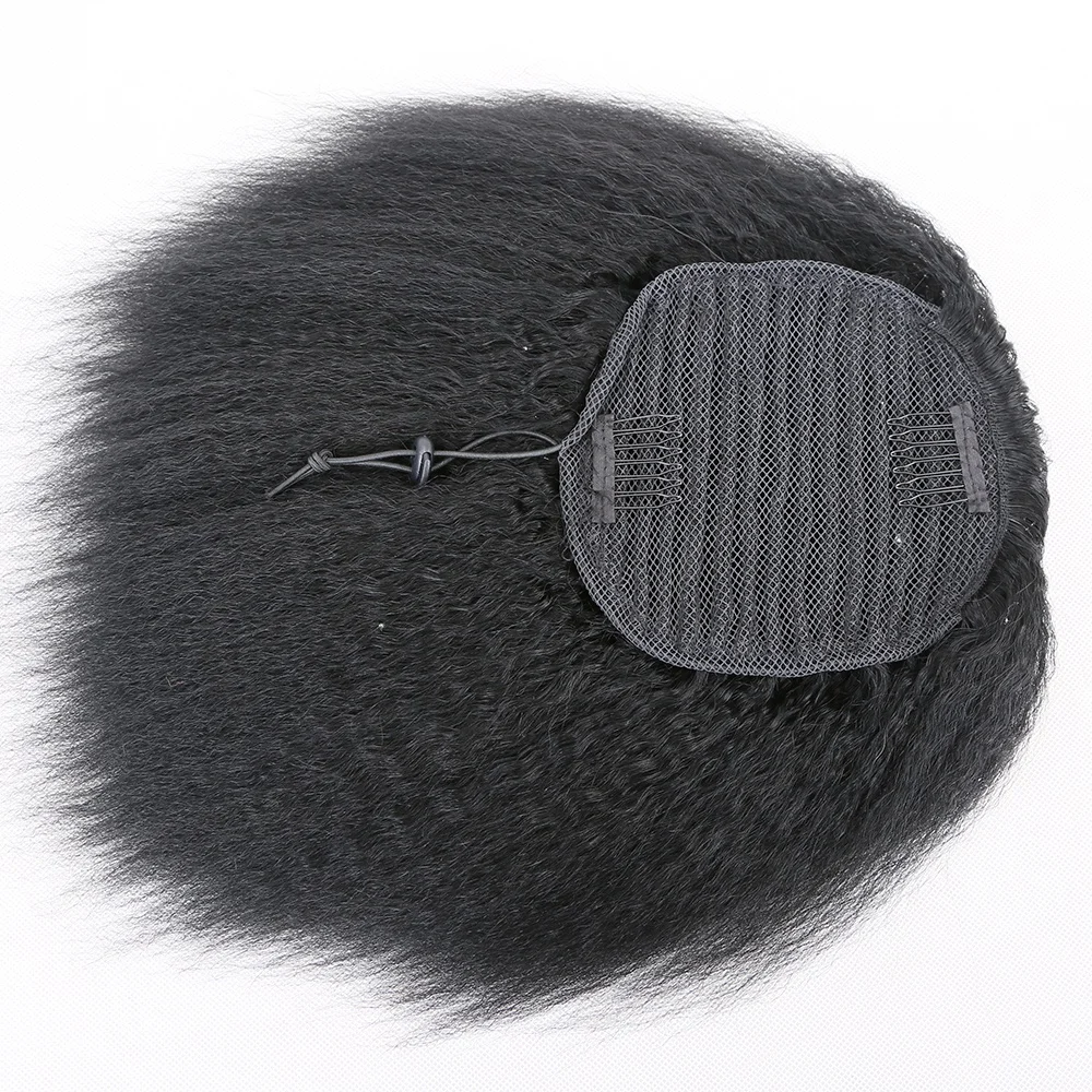 

Premier kinky straight drawstring ponytail indian remy human hair ponytails, Natural black color