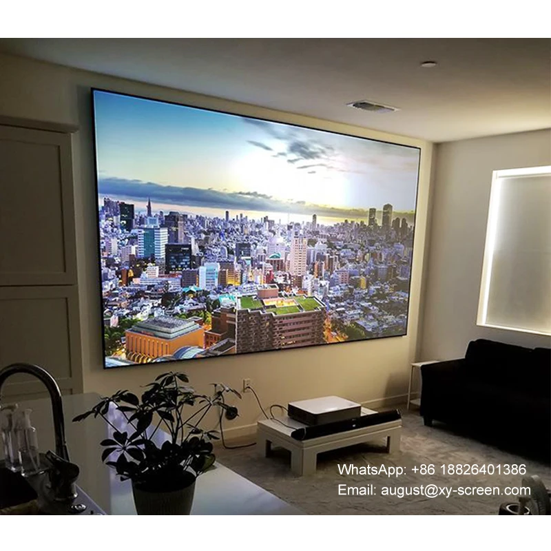 

ambient light rejecting 4k alr projector screen for ust beamer PET Grid, Grey