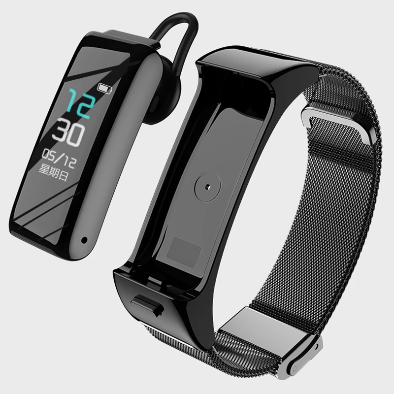 

New B6 smart watch 2 In1 BT Smart Headset Bracelet Heart Rate Health Monitoring Wireless Earphone Bracelet For IOS