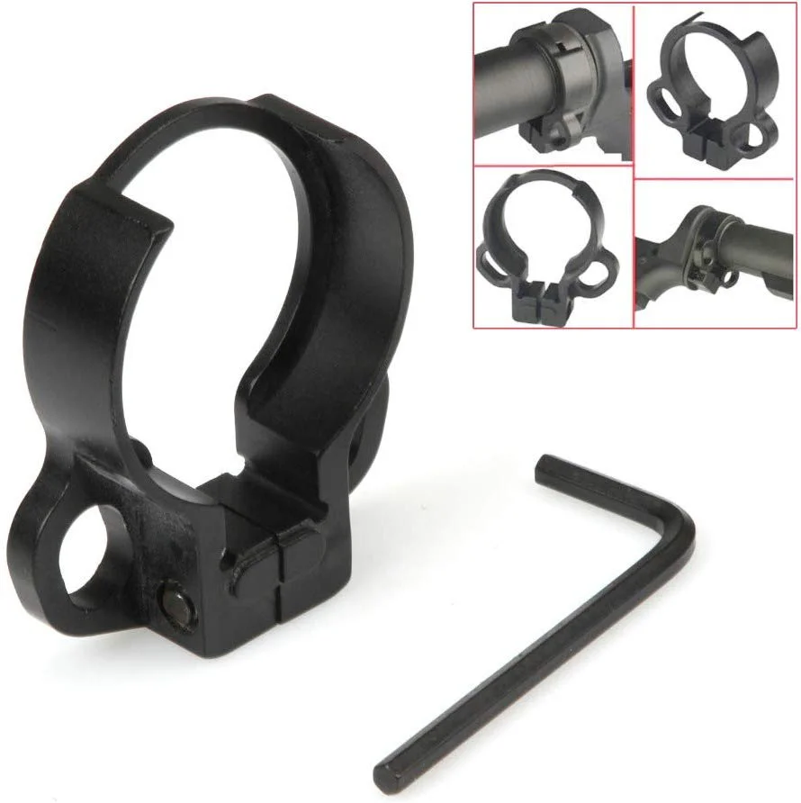 

Hunting accessories Dual Loop Clamp-on Single Point Sling Attachment Ambidextrous Buffer Tube Adapter, Black