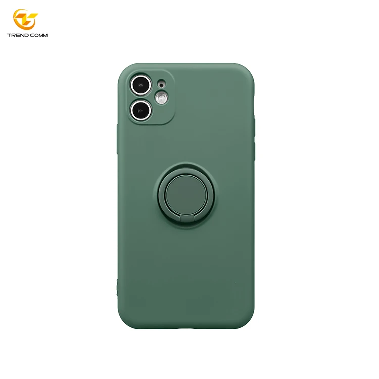 

Solid TPU Rotary Ring Holder With Microfiber Cloth Back Cover For iPhone 6/7/8/11/12/13 Pro Max